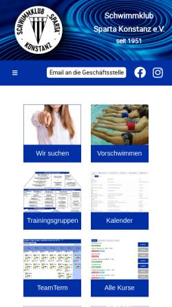 Vorschau der mobilen Webseite sparta-konstanz.de, Schwimmklub Sparta Konstanz