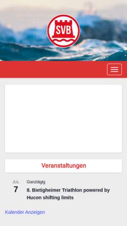 Vorschau der mobilen Webseite www.schwimmverein-bietigheim.de, Schwimmverein Bietigheim e.V.