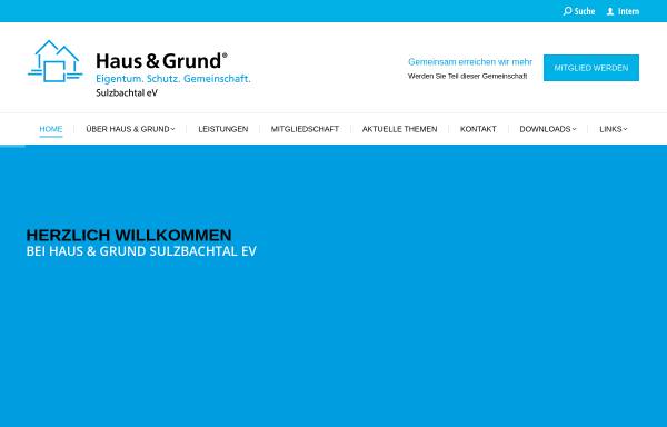 Vorschau von www.haus-und-grund-sulzbach.de, HuG Haus und Grund Sulzbachtal e.V.
