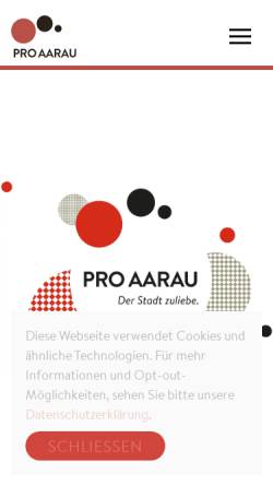 Vorschau der mobilen Webseite www.proaarau.ch, Pro Aarau
