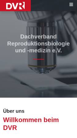 Vorschau der mobilen Webseite www.dv-r.de, Dachverband Reproduktionsbiologie -und medizin