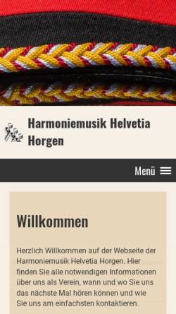 Vorschau der mobilen Webseite www.harmonie-horgen.ch, Harmoniemusik Helvetia