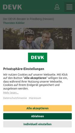 Vorschau der mobilen Webseite thorsten-koehler.devk.de, DEVK Versicherungen Oliver Hesse