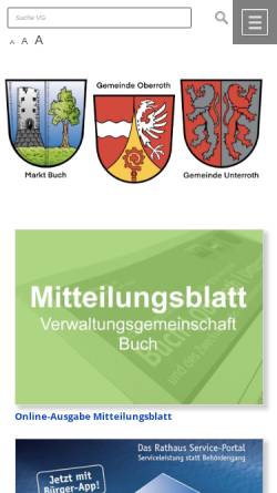 Vorschau der mobilen Webseite www.vg-buch.de, Verwaltungsgemeinschaft Buch
