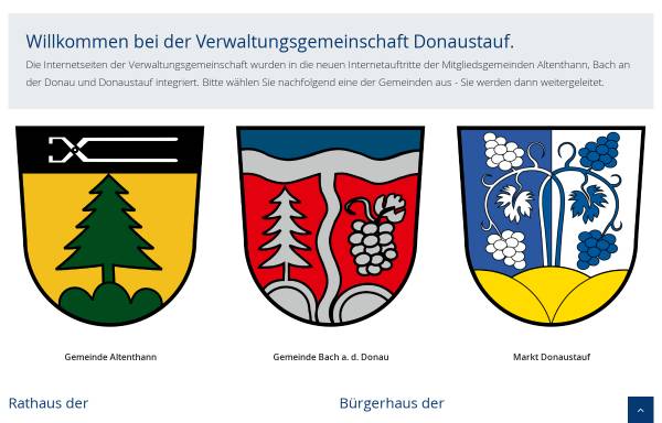 Vorschau von www.vg-donaustauf.de, Verwaltungsgemeinschaft