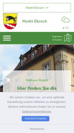 Vorschau der mobilen Webseite www.ebrach.de, Verwaltungsgemeinschaft Ebrach