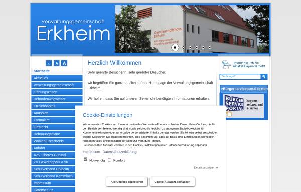 Vorschau von www.vg-erkheim.de, Verwaltungsgemeinschaft Erkheim