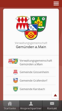 Vorschau der mobilen Webseite www.vgem-gemuenden.de, Verwaltungsgemeinschaft Gemünden
