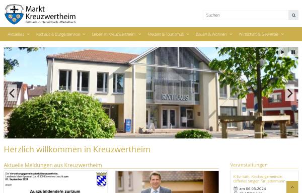 Vorschau von www.kreuzwertheim.de, Verwaltungsgemeinschaft Kreuzwertheim
