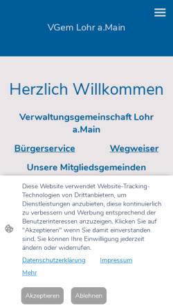 Vorschau der mobilen Webseite www.vgem-lohr.de, Verwaltungsgemeinschaft Lohr am Main