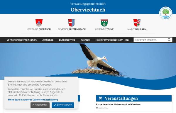 Vorschau von www.vg-oberviechtach.de, Verwaltungsgemeinschaft Oberviechtach