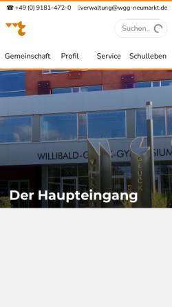 Vorschau der mobilen Webseite www.wgg-neumarkt.de, Willibald-Gluck-Gymnasium