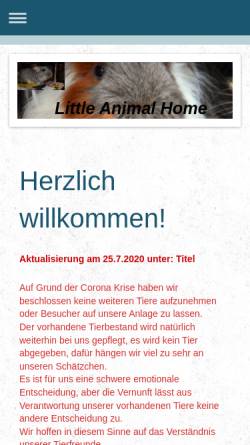 Vorschau der mobilen Webseite www.littleanimalhome.de, Little Animal Home - wir helfen Kleintieren in Not