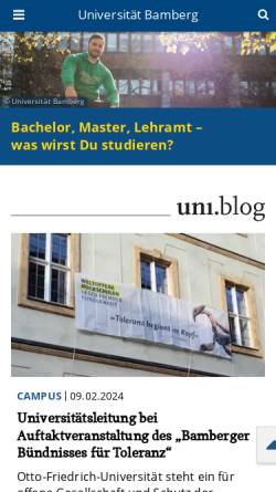 Vorschau der mobilen Webseite www.uni-bamberg.de, Universität Bamberg