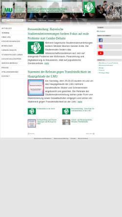 Vorschau der mobilen Webseite www.stuve.uni-muenchen.de, Studierendenvertretung