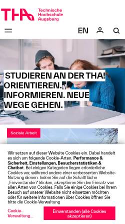 Vorschau der mobilen Webseite www.fh-augsburg.de, Fachhochschule Augsburg