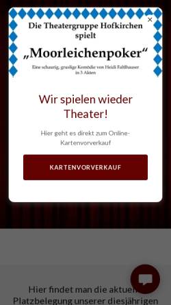 Vorschau der mobilen Webseite www.theatergruppe-hofkirchen.de, Theatergruppe Hofkirchen