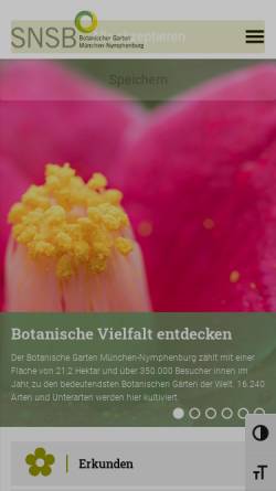 Vorschau der mobilen Webseite www.botmuc.org, Botanischer Garten