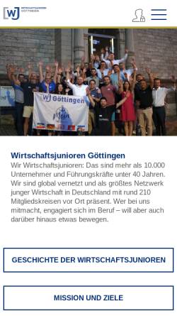 Vorschau der mobilen Webseite www.wj-go.de, Wirtschafts-Junioren Göttingen