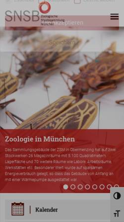 Vorschau der mobilen Webseite www.zsm.mwn.de, Zoologische Staatssammlung