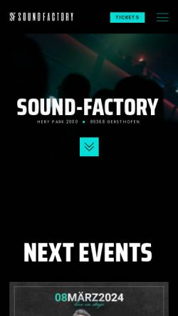 Vorschau der mobilen Webseite www.sound-factory.de, Diskothek Sound-Factory