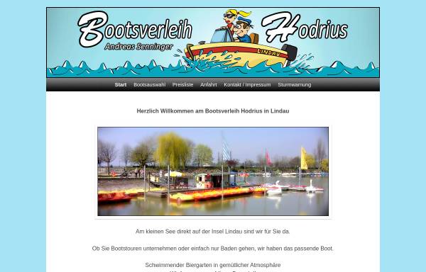 Vorschau von www.bootsverleih-lindau.de, Bootsverleih Hodrius