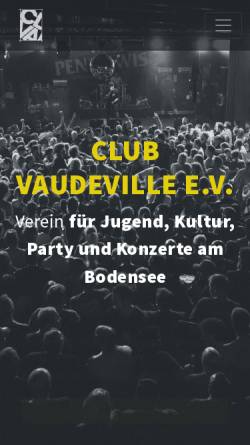 Vorschau der mobilen Webseite www.vaudeville.de, Club Vaudeville e.V.