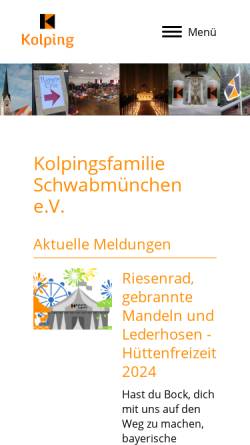Vorschau der mobilen Webseite www.kolping-schwabmuenchen.de, Kolpingsfamilie Schabmünchen