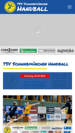 Vorschau der mobilen Webseite www.handball-schwabmuenchen.de, TSV Handballeabteilung