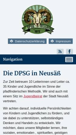 Vorschau der mobilen Webseite www.dpsg-neusaess.de, Deutsche Pfadfinderschaft Sankt Georg