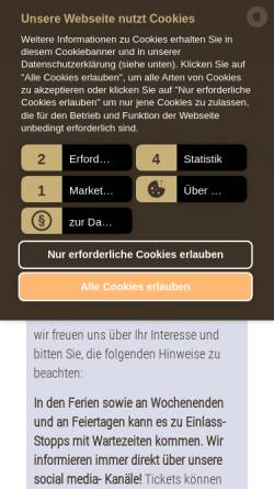 Vorschau der mobilen Webseite www.titania-neusaess.de, Titania-Therme