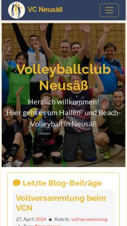 Vorschau der mobilen Webseite www.volleyballclub.de, Volleyballclub Neusäß e.V.