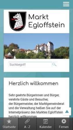 Vorschau der mobilen Webseite www.egloffstein.de, Schützenverein Affalterthal e.V.