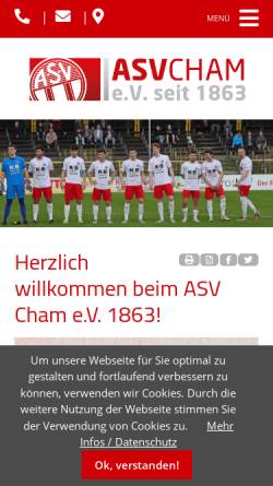 Vorschau der mobilen Webseite www.asv-cham.de, ASV Cham