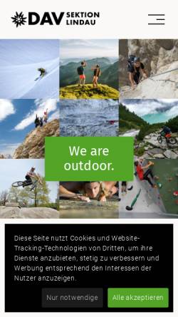 Vorschau der mobilen Webseite alpenverein-lindau.de, Deutscher Alpenverein Sektion Lindau