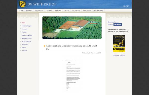 Vorschau von www.svweiherhof.de, Sportverein SV Weiherhof e.V.