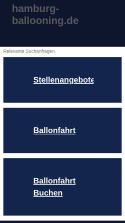 Vorschau der mobilen Webseite www.hamburg-ballooning.de, Hamburg-Ballooning, Bernhard Krumm