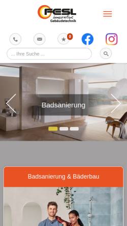 Vorschau der mobilen Webseite www.fesl.onlineshk.de, Fesl Gebäudetechnik