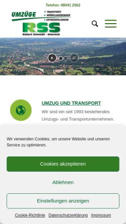 Vorschau der mobilen Webseite www.rss-transporte.de, RSS Transporte