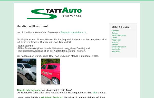 Vorschau von www.stattauto-isarwinkel.de, Stattauto Isarwinkel