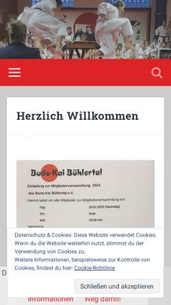 Vorschau der mobilen Webseite budo-kai.de, Budo - Kai Bühlertal