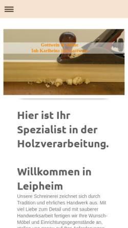 Vorschau der mobilen Webseite www.gottwein-soehne.de, Schreinerei Gottwein + Söhne