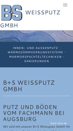 Vorschau der mobilen Webseite bs-putz.de, B+S Bau und Putz GmbH