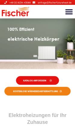 Vorschau der mobilen Webseite www.fischer-elektroheizungen.de, Fischer GmbH Heizungs-und Umwelttechnik