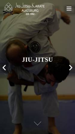 Vorschau der mobilen Webseite www.jiu-jitsu-karate.de, Jiu-Jitsu-Karate-Schule Augsburg e.V