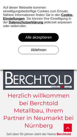 Vorschau der mobilen Webseite www.berchtold-metallbau.de, Metallbau Berchtold