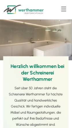 Vorschau der mobilen Webseite www.werthammer.de, Werthammer - Einrichtung für Büro und Praxis