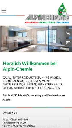 Vorschau der mobilen Webseite www.alpin-chemie.de, Alpin-Chemie GmbH