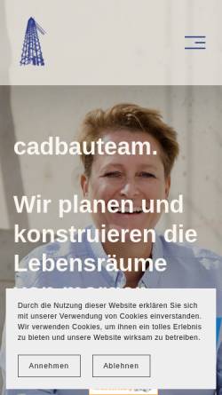 Vorschau der mobilen Webseite www.cadbauteam.de, Cadbauteam
