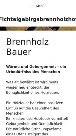 Vorschau der mobilen Webseite www.brennholz-bauer.de, Brennholz Bauer